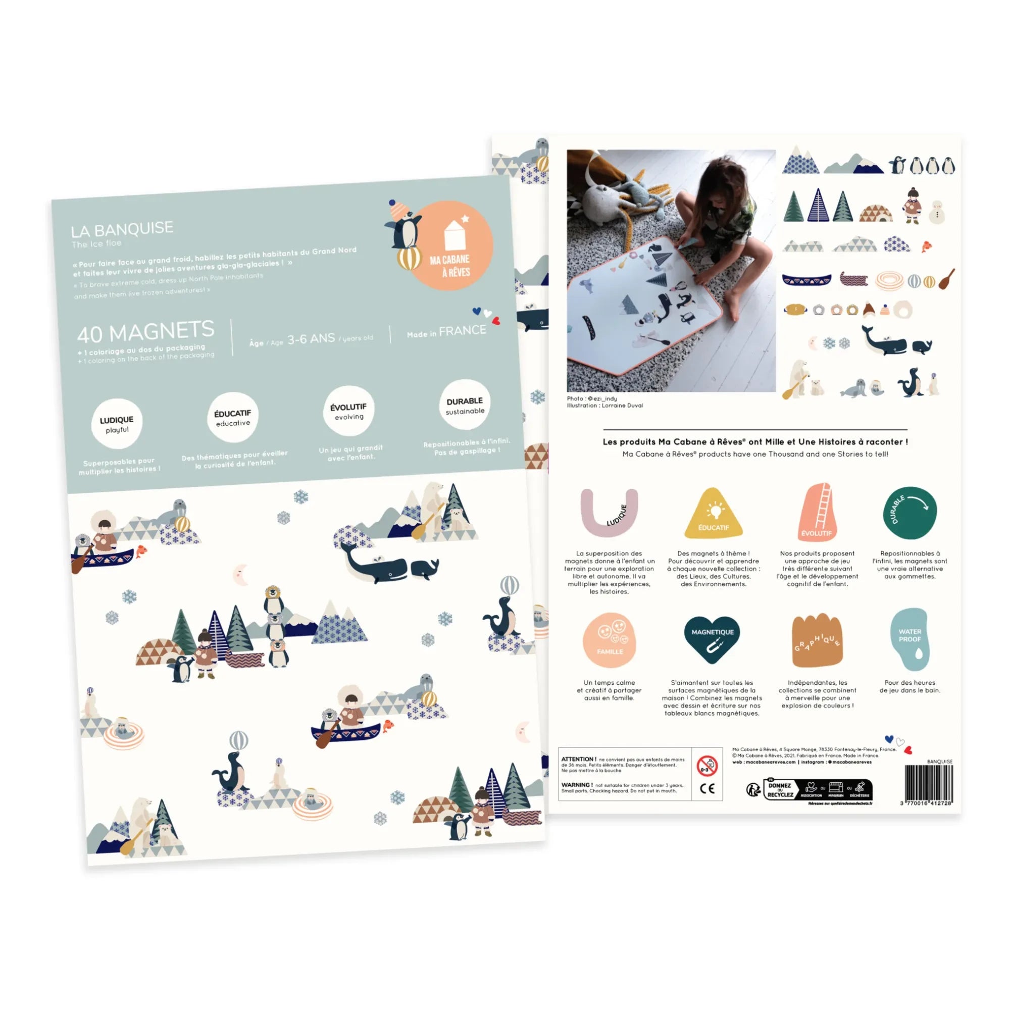 Ma Cabane à rêves - Ice Block Animal Magnets