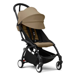 Stokke® - YOYO³ complete stroller 0+ and 6+ Black frame | Toffee