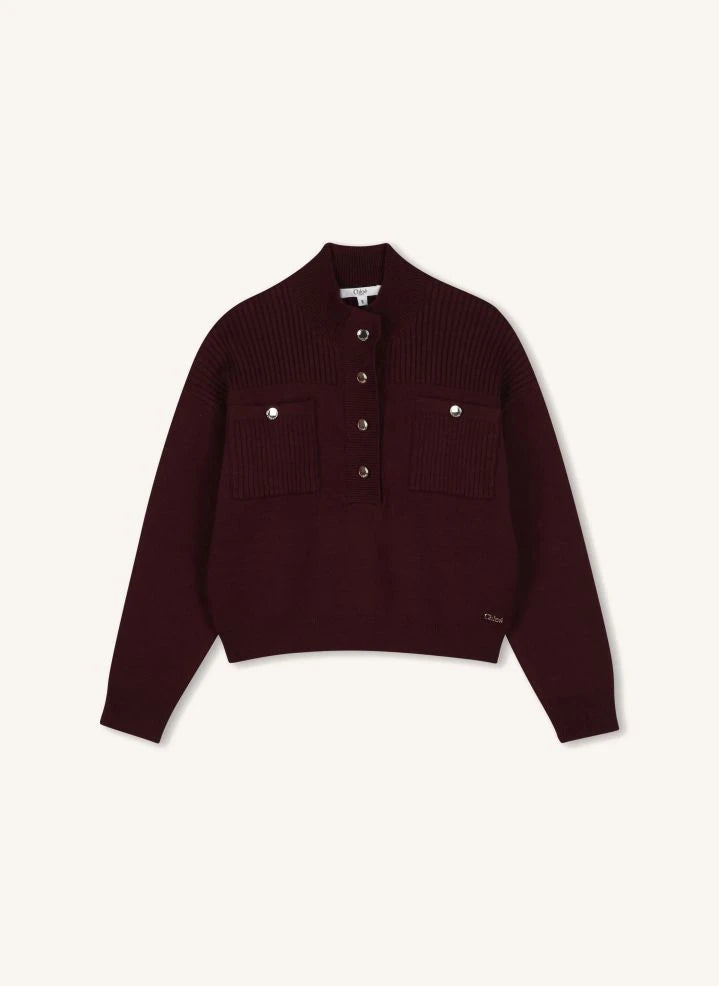 Chloé - Organic Cotton High-Neck Sweater | Purple