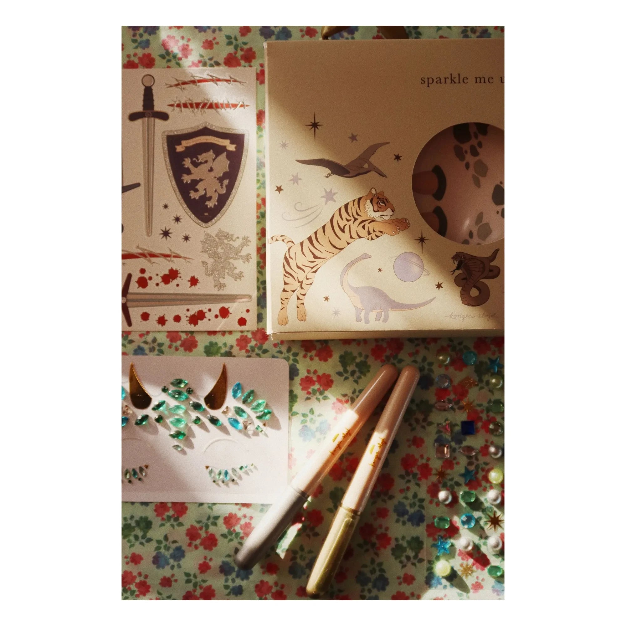 Konges Sløjd - Temporary Tattoos and Face Jewelry Set | Green
