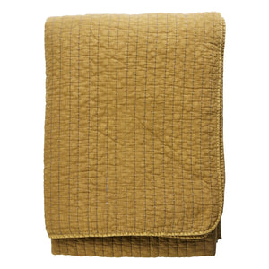 Madam Stoltz - Quilted Cotton Bedspread | Mustard