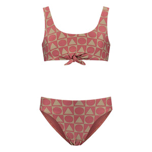 Beachlife - 2-Piece Swimsuit with Knot Pattern Made from Recycled Fibers | Burgundy