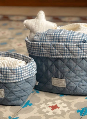 Editions Aimable - Paul storage basket | Blue Chambray