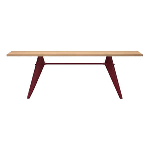 Vitra - EM Table - Japanese Red Pedestal - Jean Prouvé, 1950 | Oak