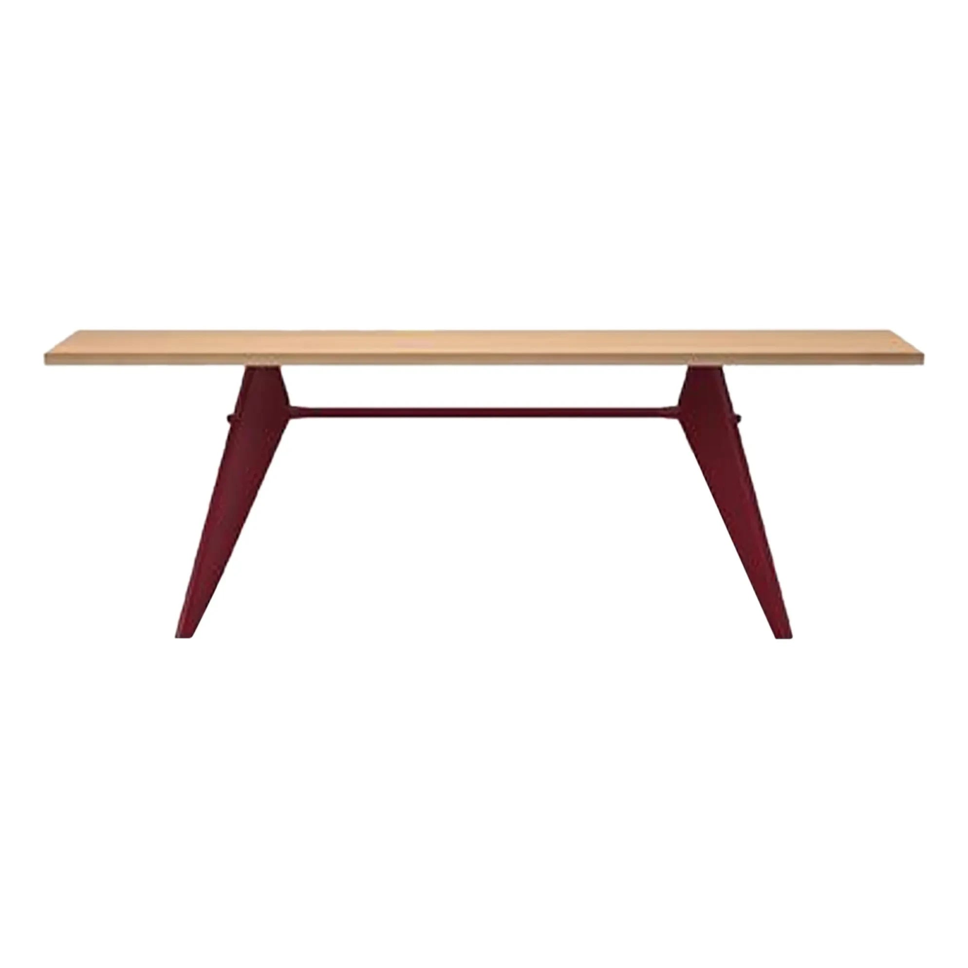 Vitra - EM Table - Japanese Red Pedestal - Jean Prouvé, 1950 | Oak