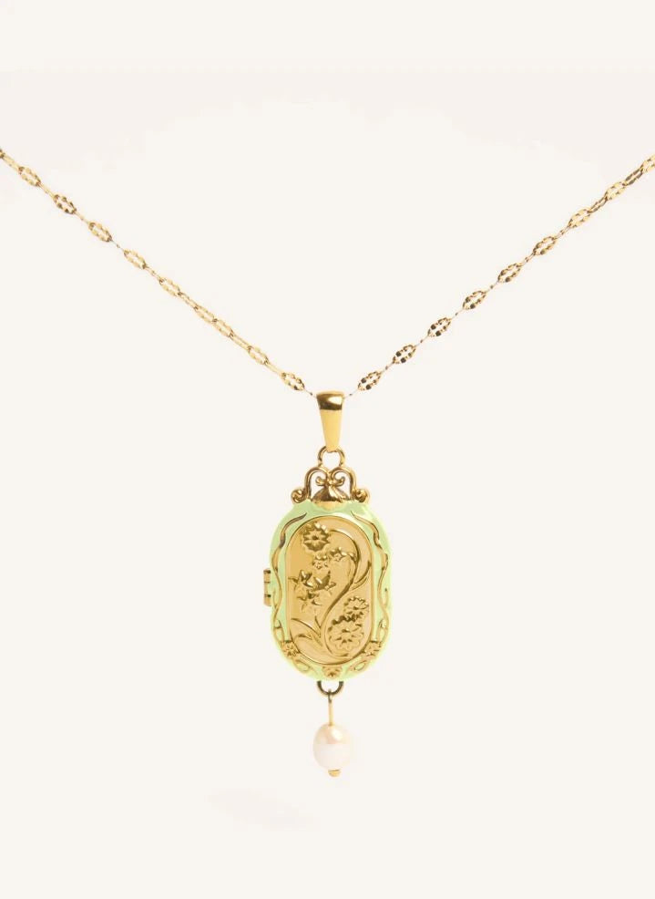 Palas - "Le Secret" Long Necklace | Faded Green