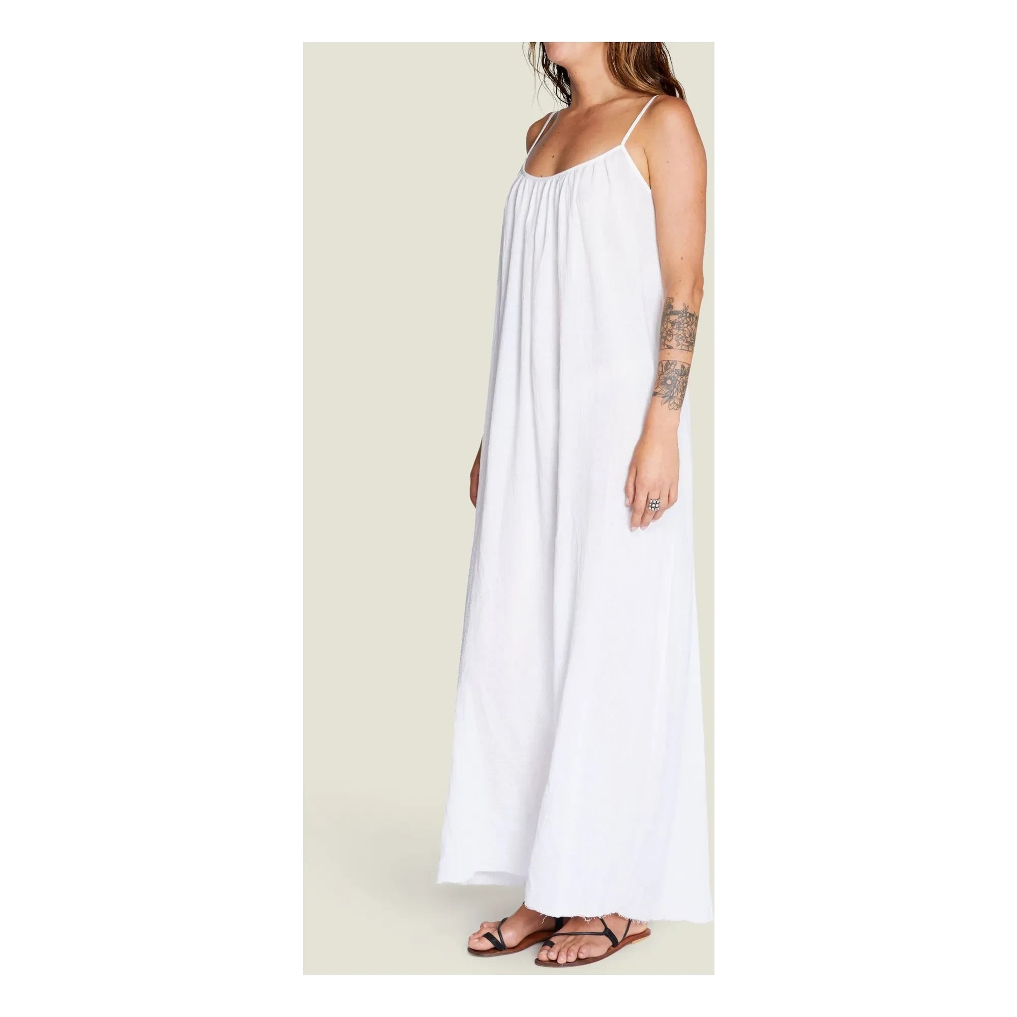 Maison Saint Julien - Palm Beach Cotton Gingham Dress | Ecru