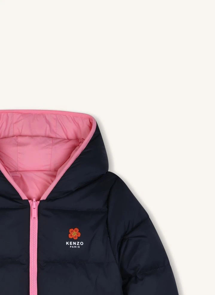 Kenzo - Flower Çift Taraflı Kaz Tüyü Mont | Candy pink