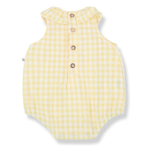 1+ in the family - Corfu Vichy Seersucker Overall | Light Yellow