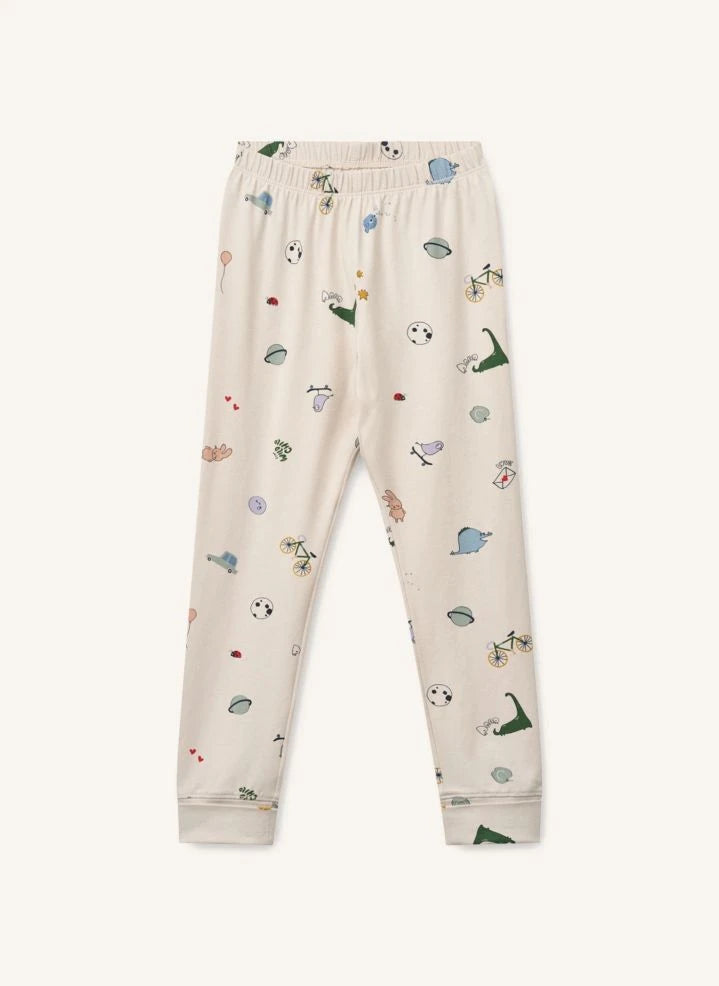 Liewood - Wilhelm Organic Cotton Animal Pattern Pajamas | Sand