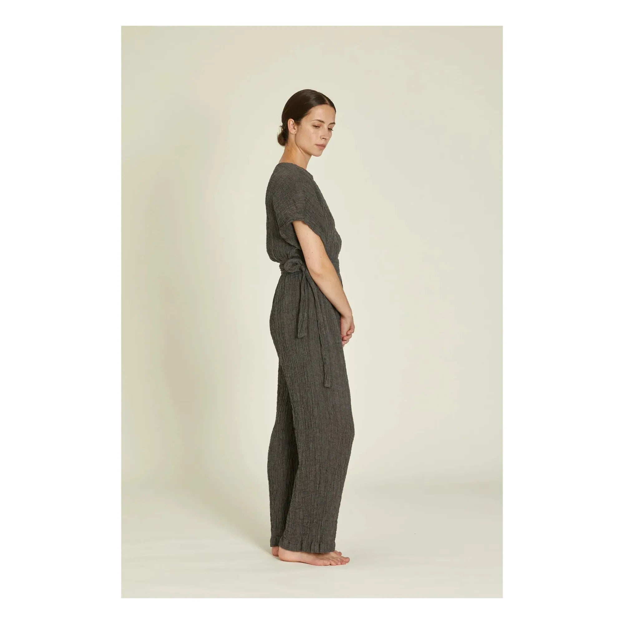 Black Crane - Basic Linen Top | Dark Slate Gray