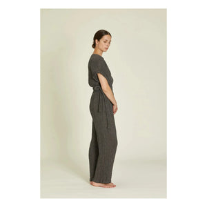 Black Crane - Basic Linen Top | Dark Slate Gray