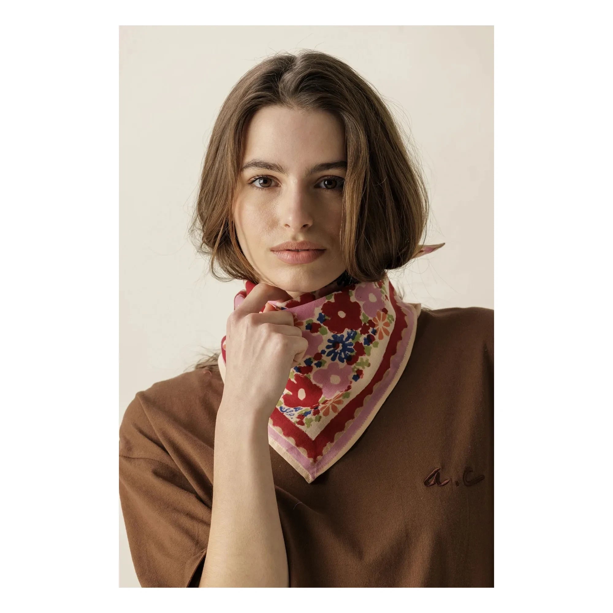 Apaches - Manika Fleuri Small Scarf | Pink