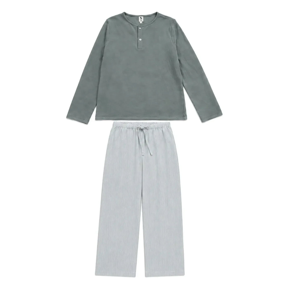 Risu Risu - Quattro Çizgili Organik Pamuklu Pijama | Mavi
