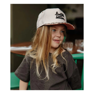 Hello Hossy - Organic Cotton Leopard Print Curved Visor Hat | Cream