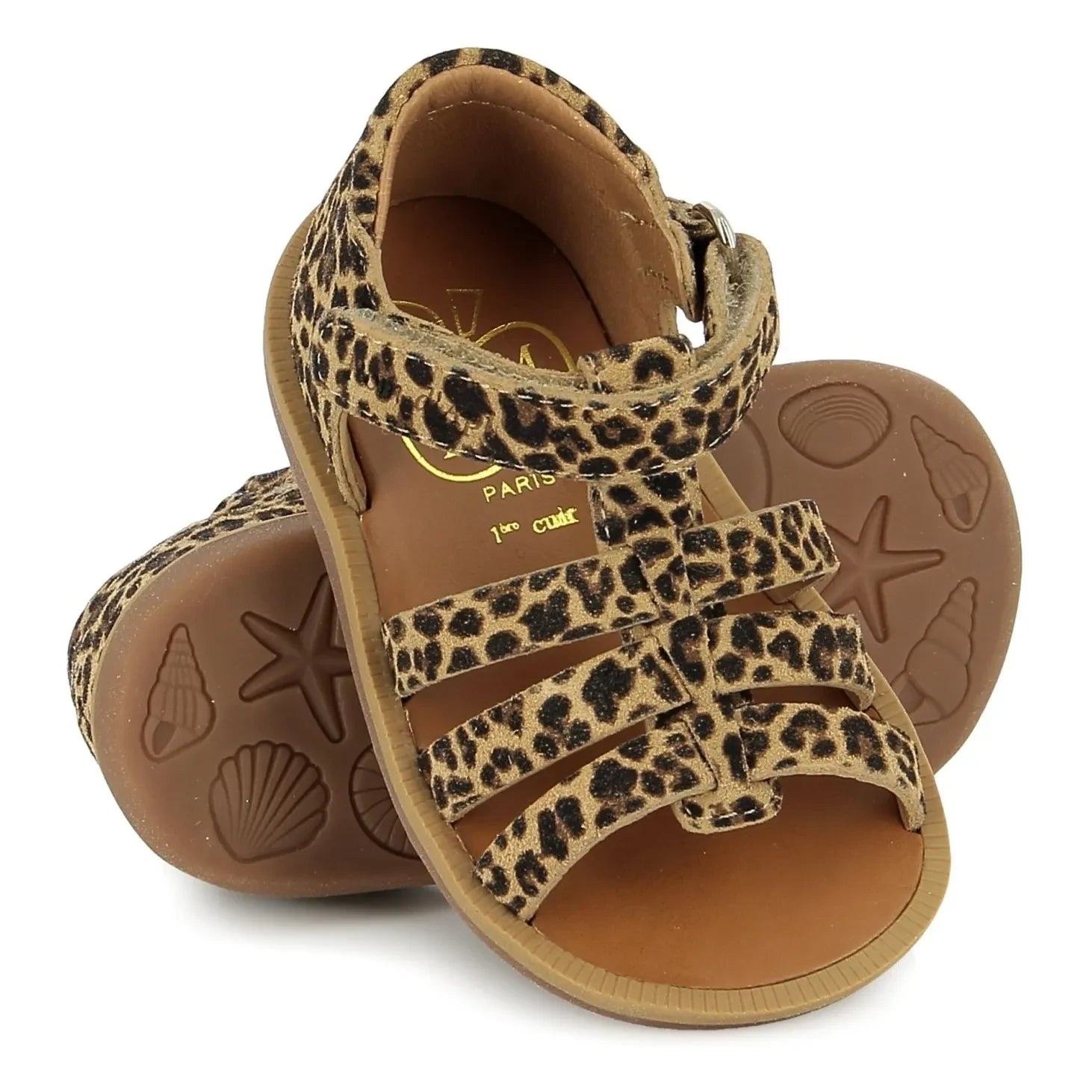 Pom d'Api - Poppy Askılı Leopar Sandaletler | Kahverengi