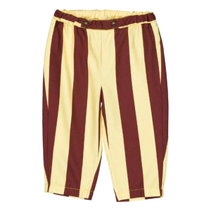 Loir - Nini Striped Organic Cotton Trousers | Burgundy