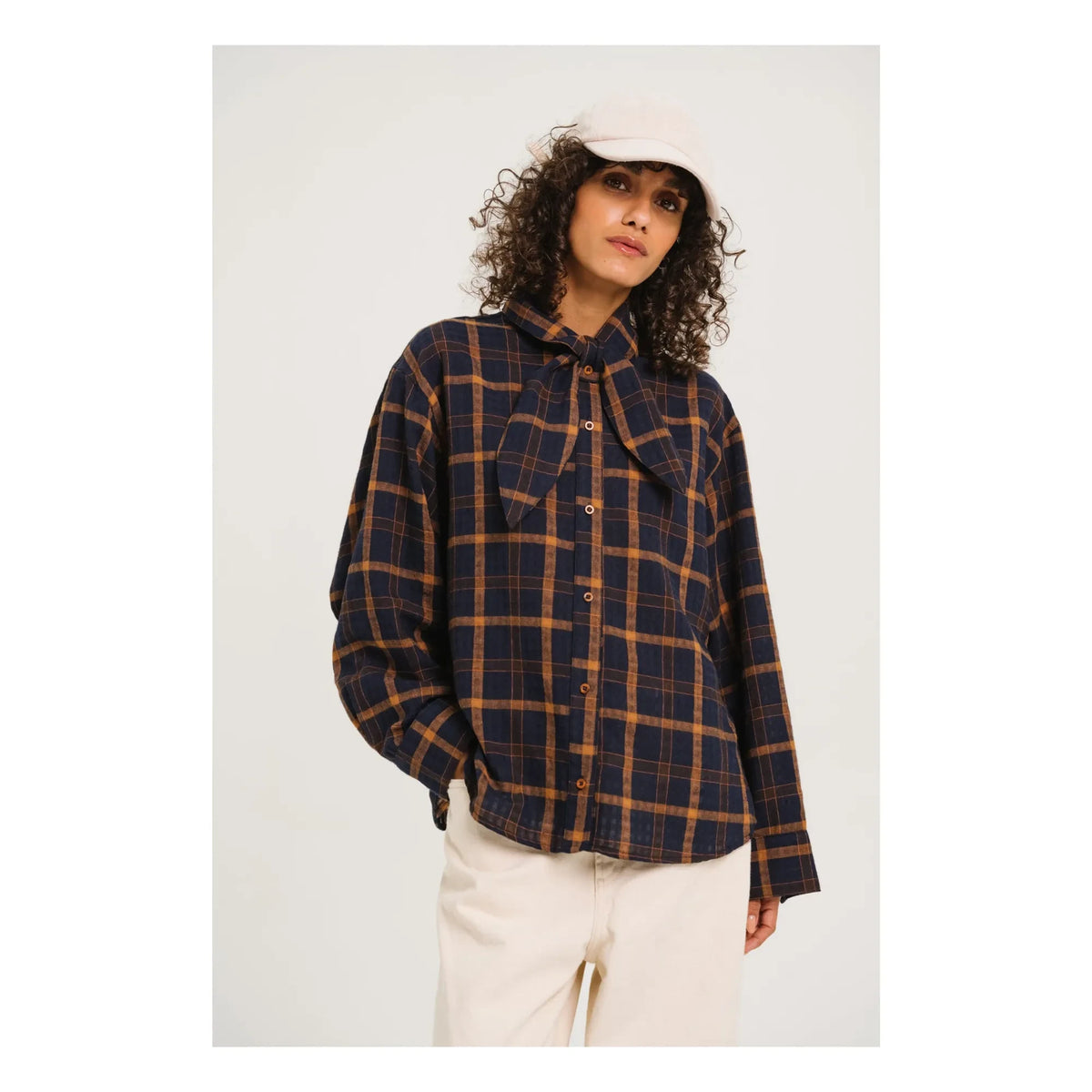Sacrécoeur - Charlie scarf shirt | Navy