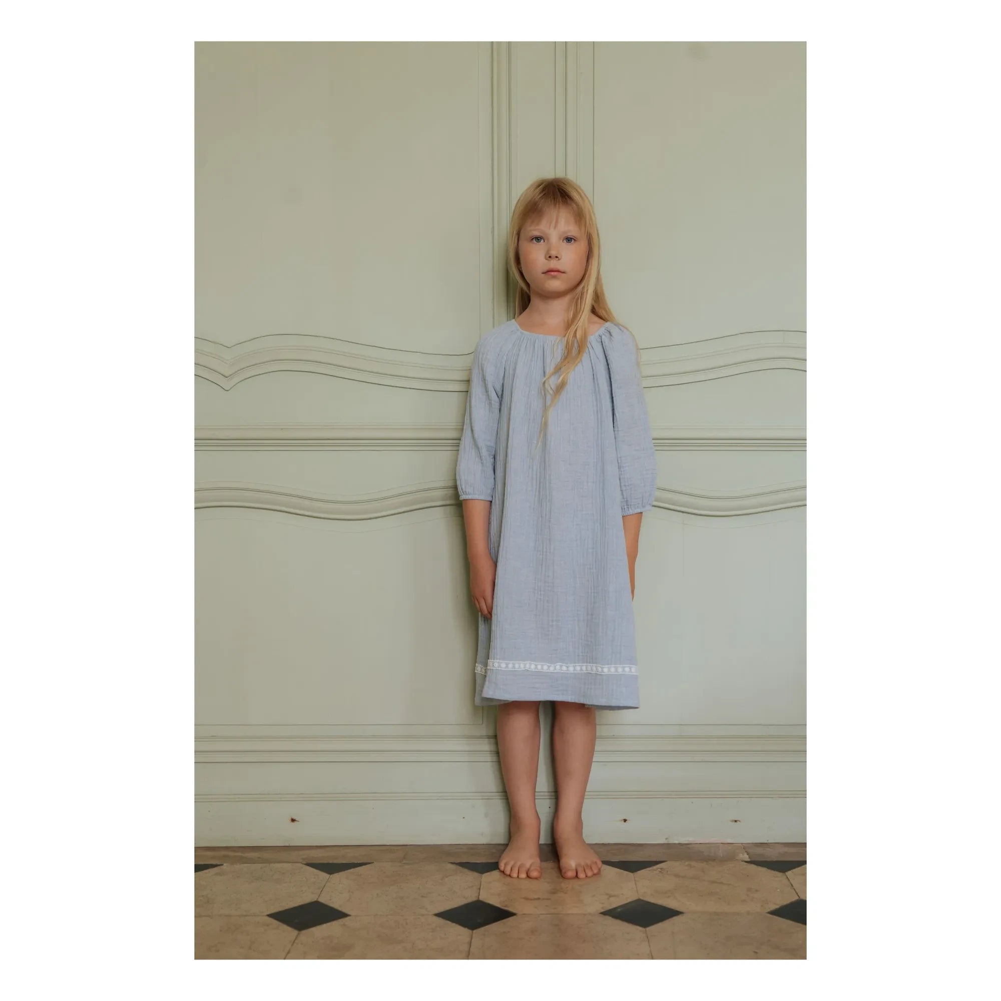 Risu Risu - Ostuni Organic Cotton Nightgown | Light Blue