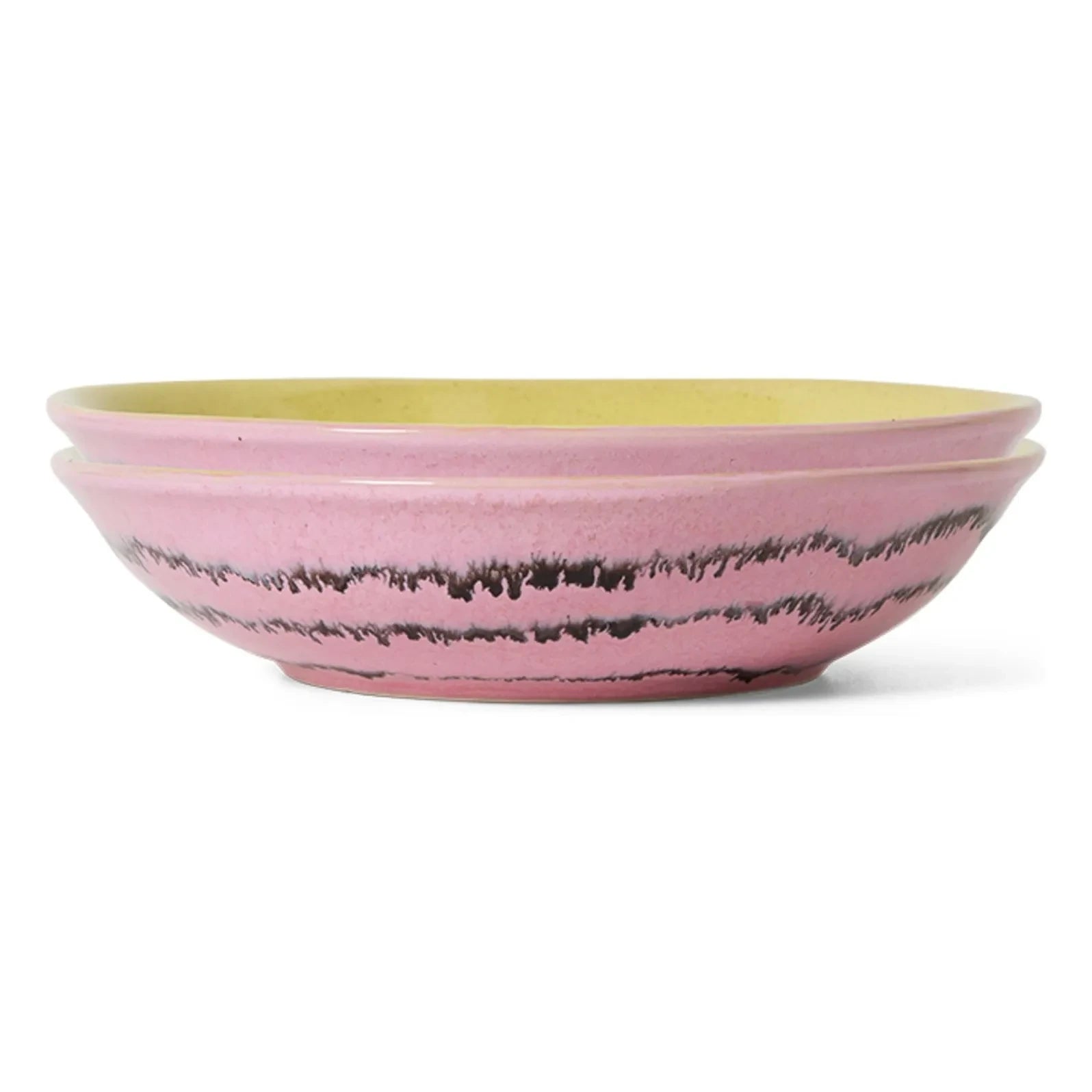 HKliving - Bubble Soup Plates - Set of 2 | Pink