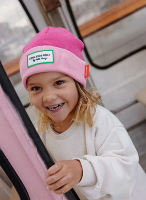 Hello Hossy - Urban Color Block Organic Cotton Beanie | Pink