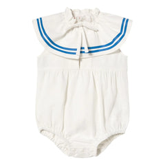 Tinycottons - Linen Ruffled Bodysuit | White