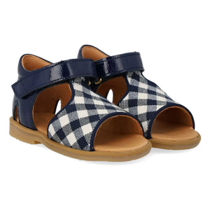 Angulus - Checked Sandals | Navy Blue