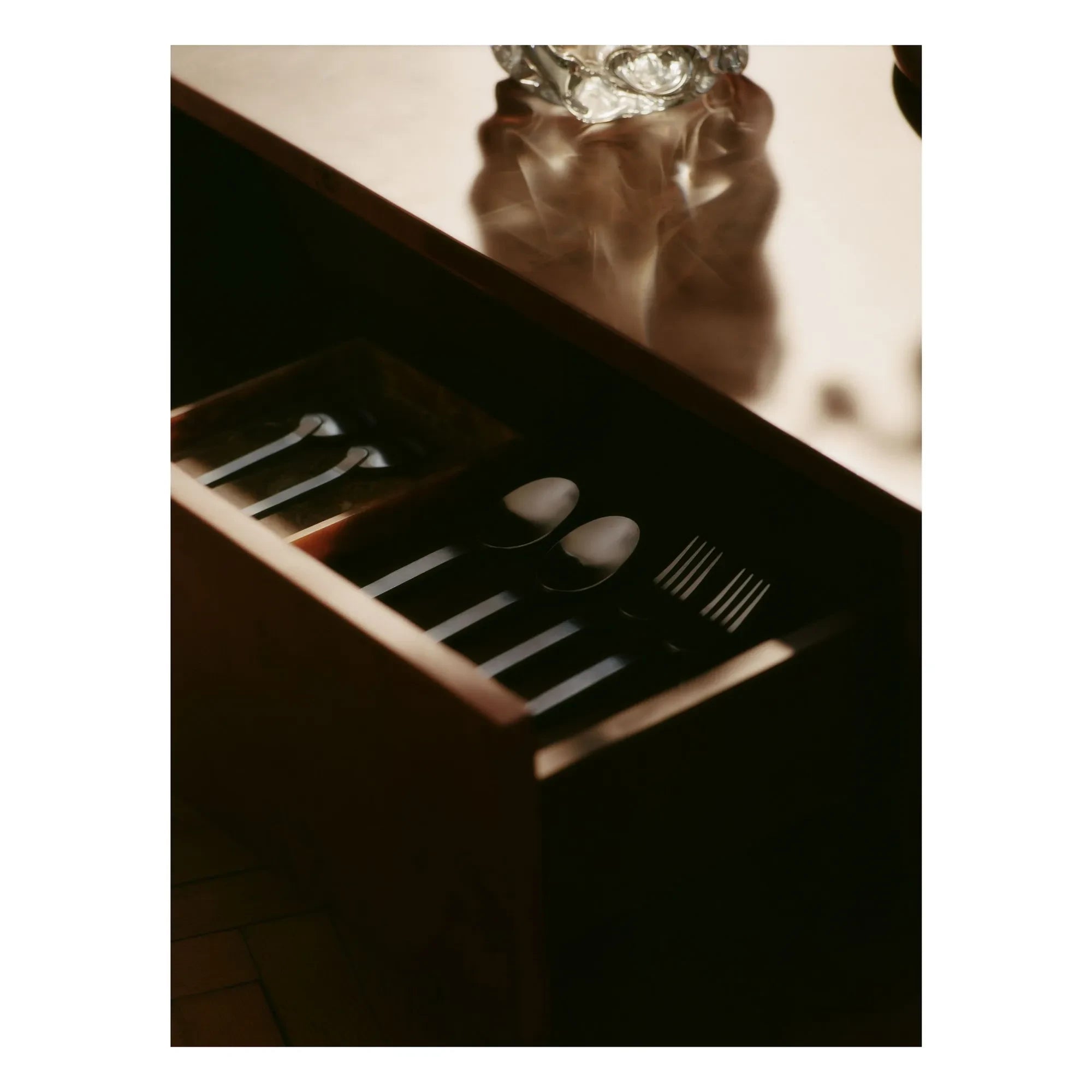 Ferm Living - FSC Blur Storage Wooden Drawer Coffee Table | Dark Wood