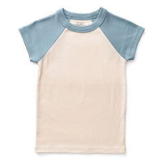 Soor Ploom - Two-Tone Organic Cotton Softball T-Shirt | Ice Blue