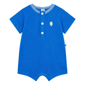 Petit Bateau - Solid Color Romper Shorts | Royal Blue