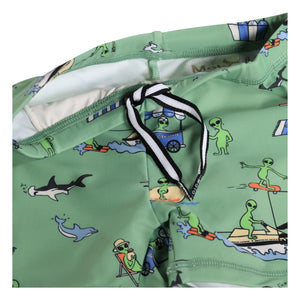 Molo - Norton Aliens Recycled Fiber Swim Shorts | Green