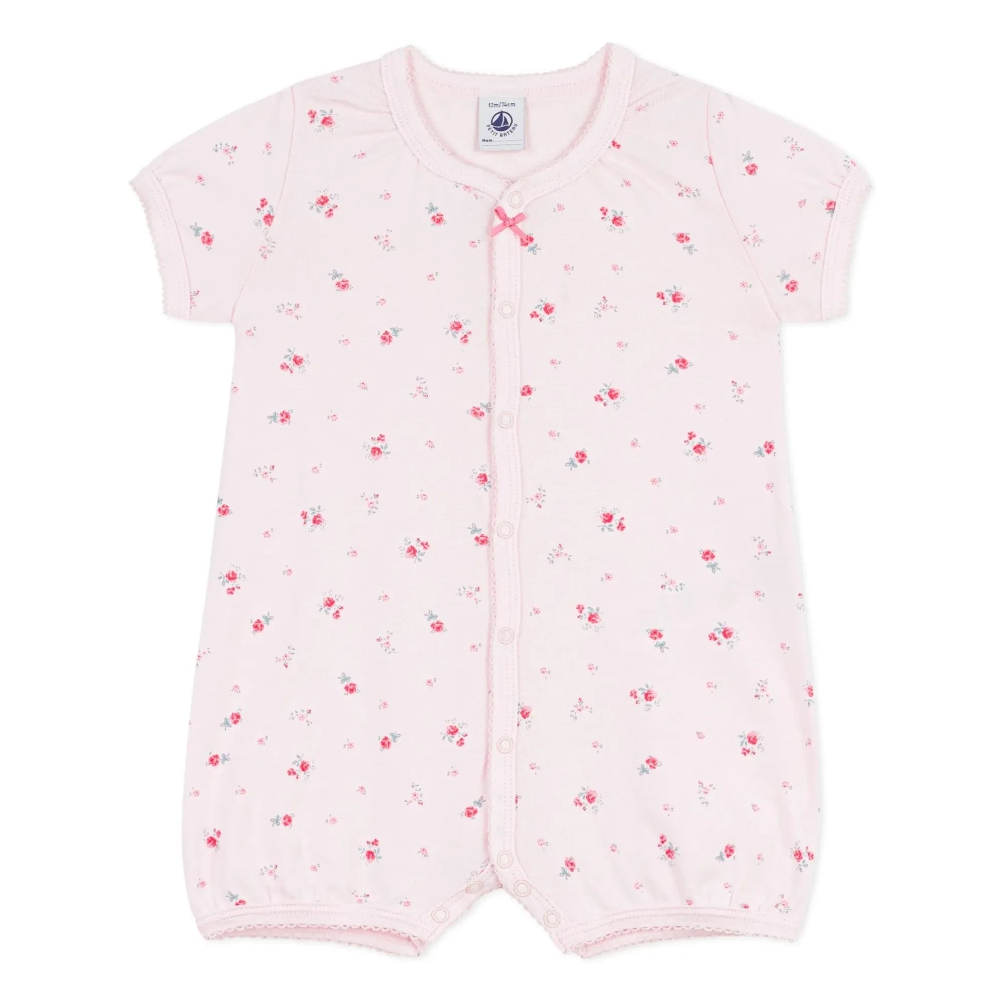 Petit Bateau - Çiçek Desenli Tulum Pijama | Pembe