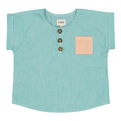 Loir - Kurta Striped Jacket | Turquoise