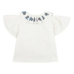 Bonton - Nancy Embroidered Collar Blouse | Ecru