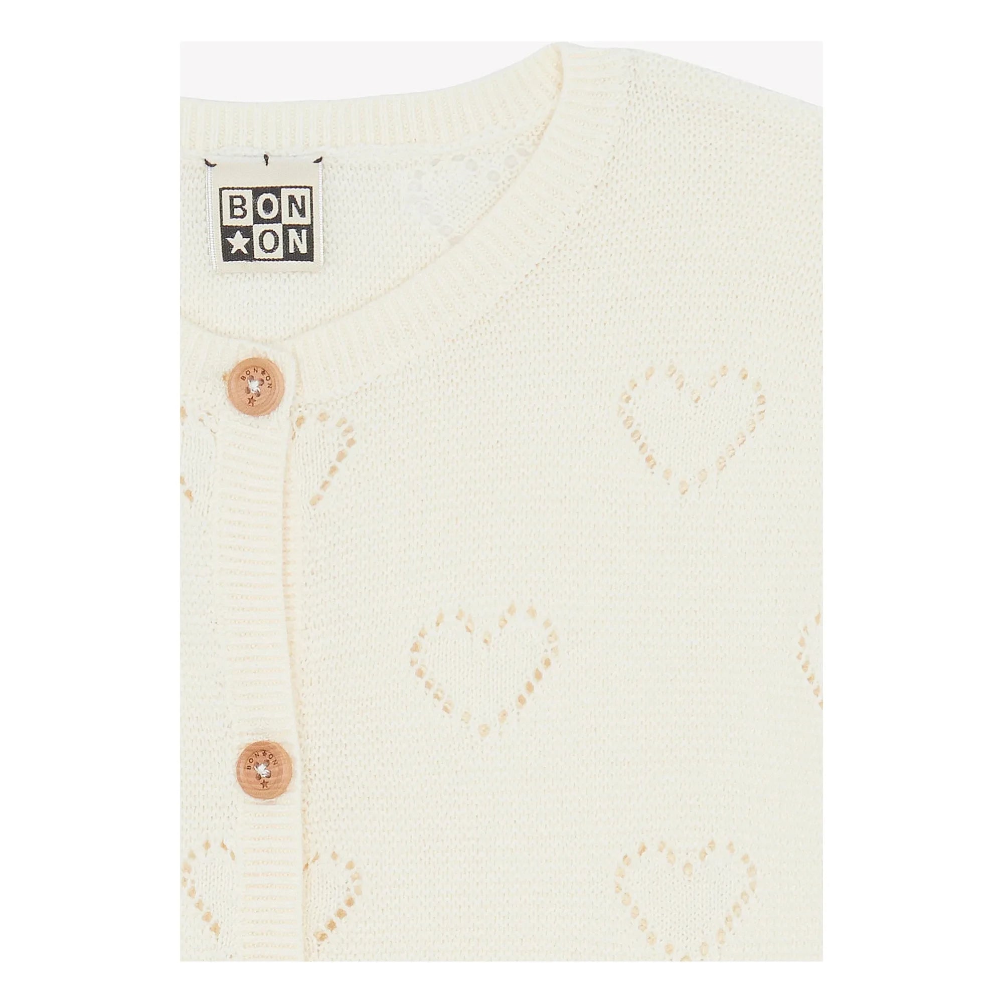 Bonton - Lilou Hearts hırka | Ekru
