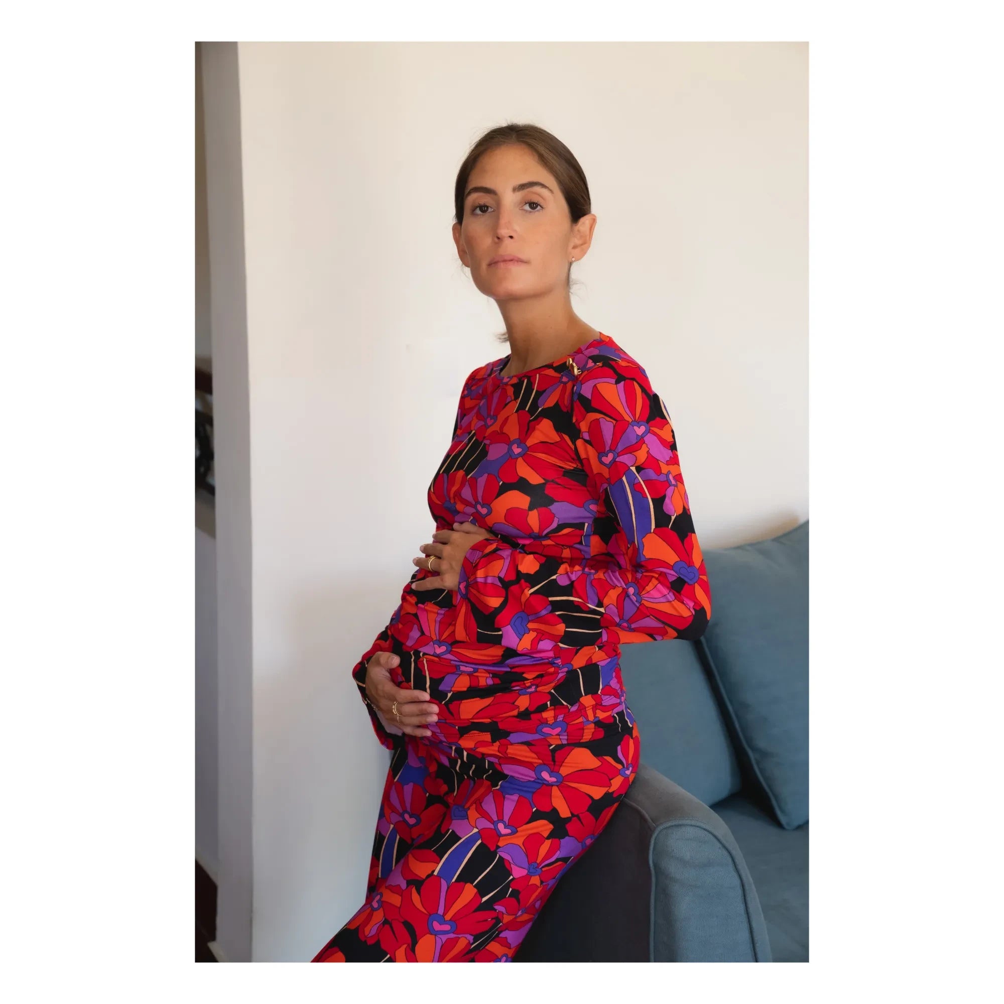 Paloma Collection - Andrea Flower Power Maternity Pants | Red