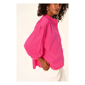 Sacrécoeur - Carla Hibis Poplin Blouse | Raspberry