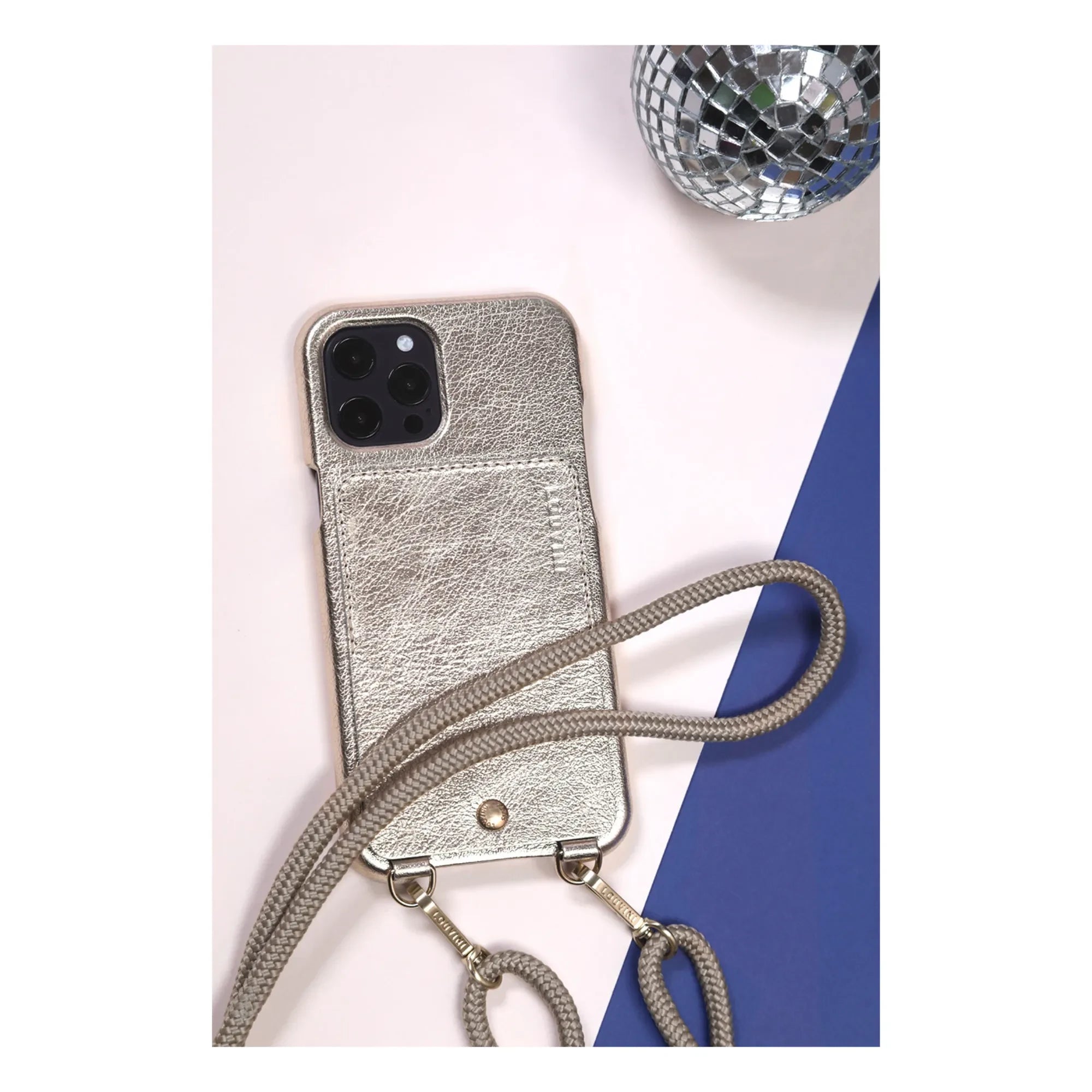 Louvini - Lou Metallic Leather iPhone Kılıfı | Gold