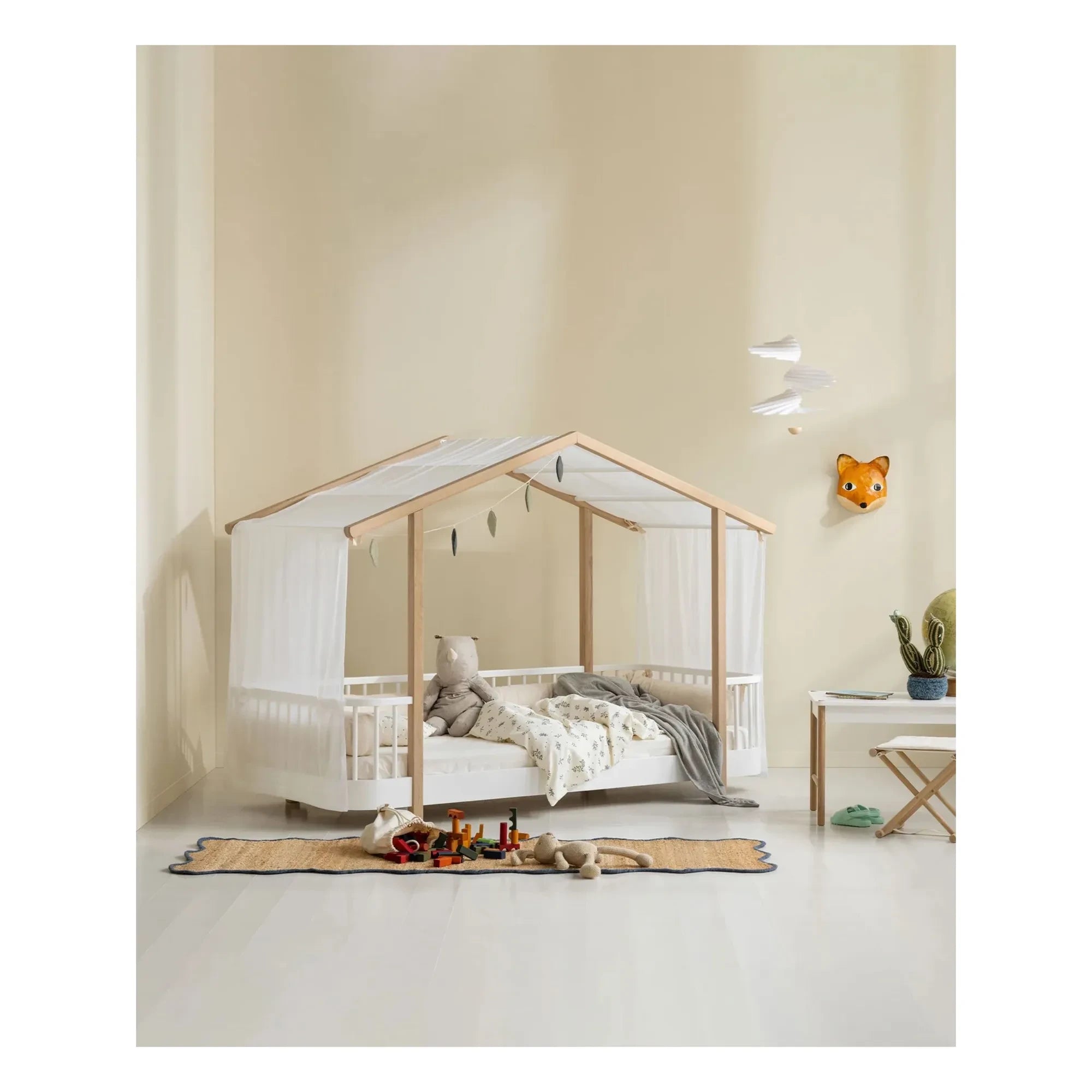 Oliver Furniture - Cabane Wood Original Yatak Baldakeni | Beyaz