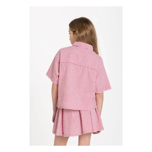 Smallable Kid - Sawyer Striped Shirt | Cherry Red