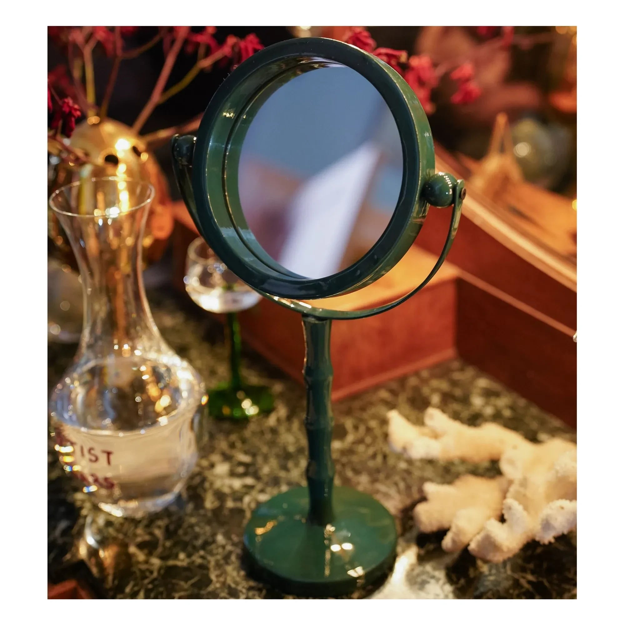 Anna + Nina - Bamboo Vanity Mirror | Green