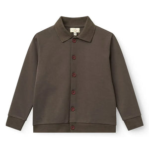 Copenhagen Colors - Stretch Organic Cotton Cardigan | Dark Brown