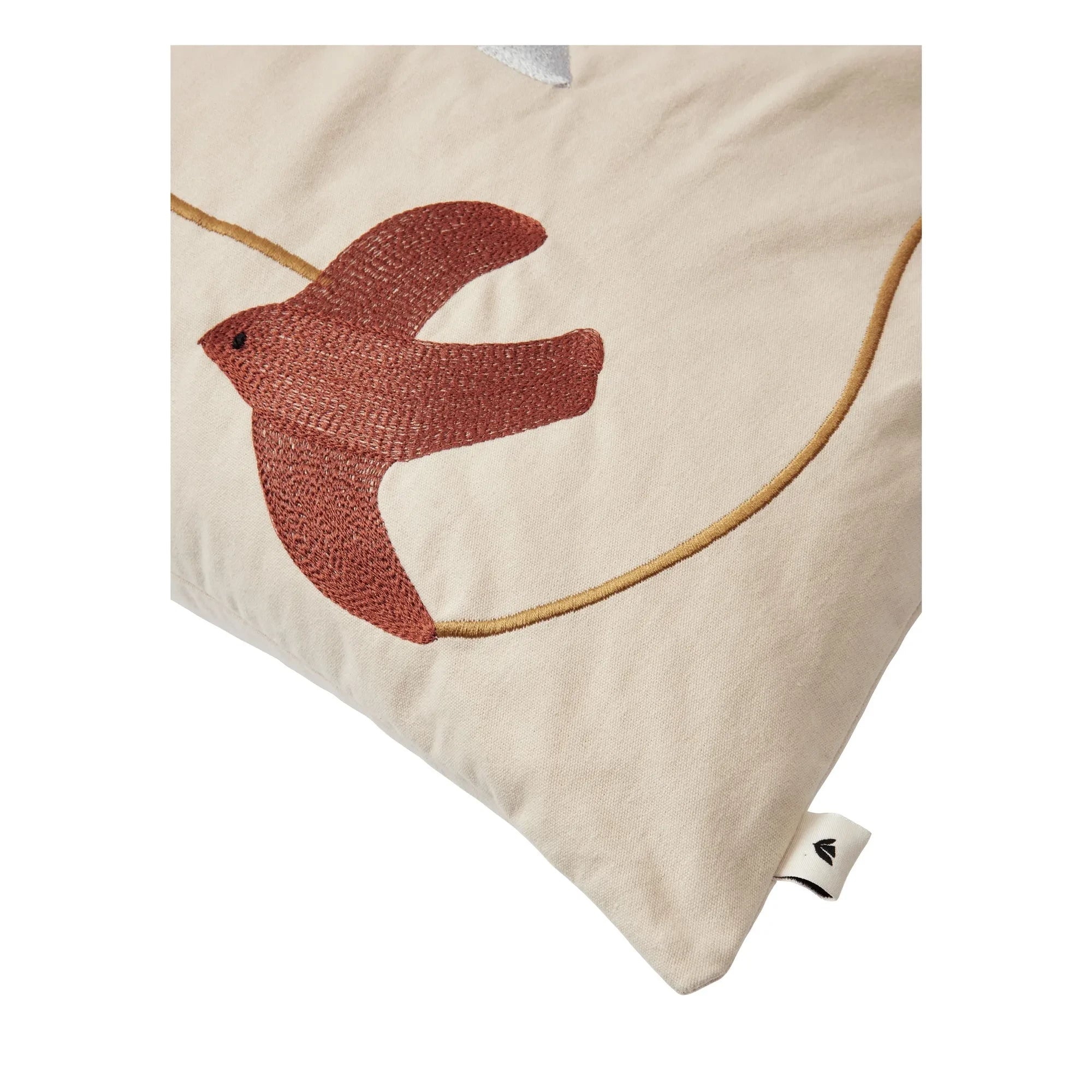 Ferm Living Kids - Swif Bird Embroidered Pillow | Beige