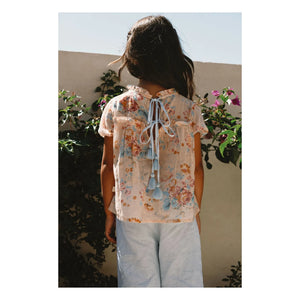 Lilinoa - Elise Floral Cotton Blouse | Peach