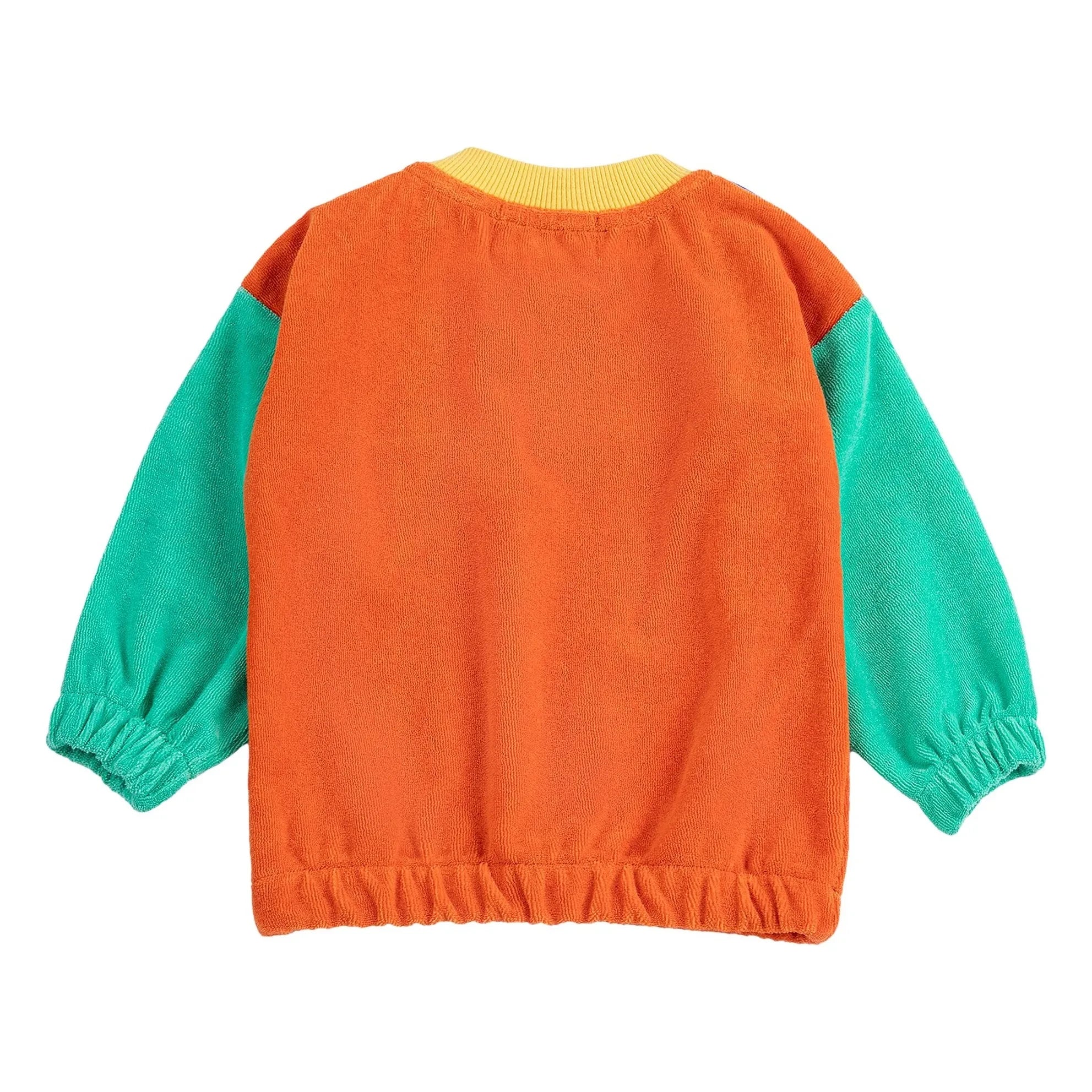 Bobo Choses - Renk Bloklu Organik Pamuklu Bebek Sweatshirt | Turuncu