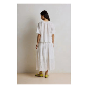 Hod - Jade Embroidered Blouse | White