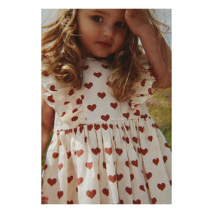 Konges Sløjd - Cianna Hearts Organic Cotton Dress | Ecru