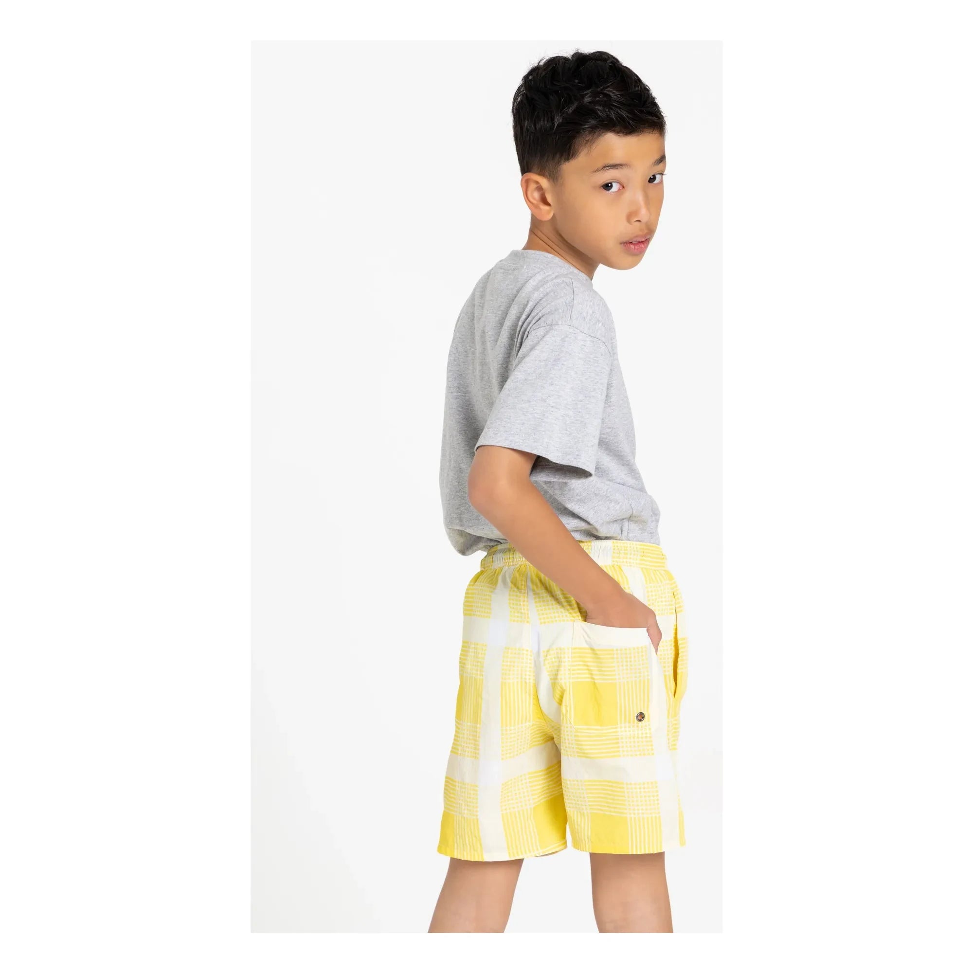 Finger in the Nose - Freeboy Carreaux Swimsuit | Light Yellow