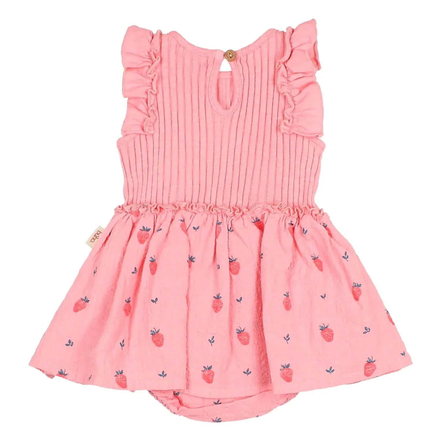Búho - Ribbed Body Dress Strawberry Organic Cotton | Soft Pink