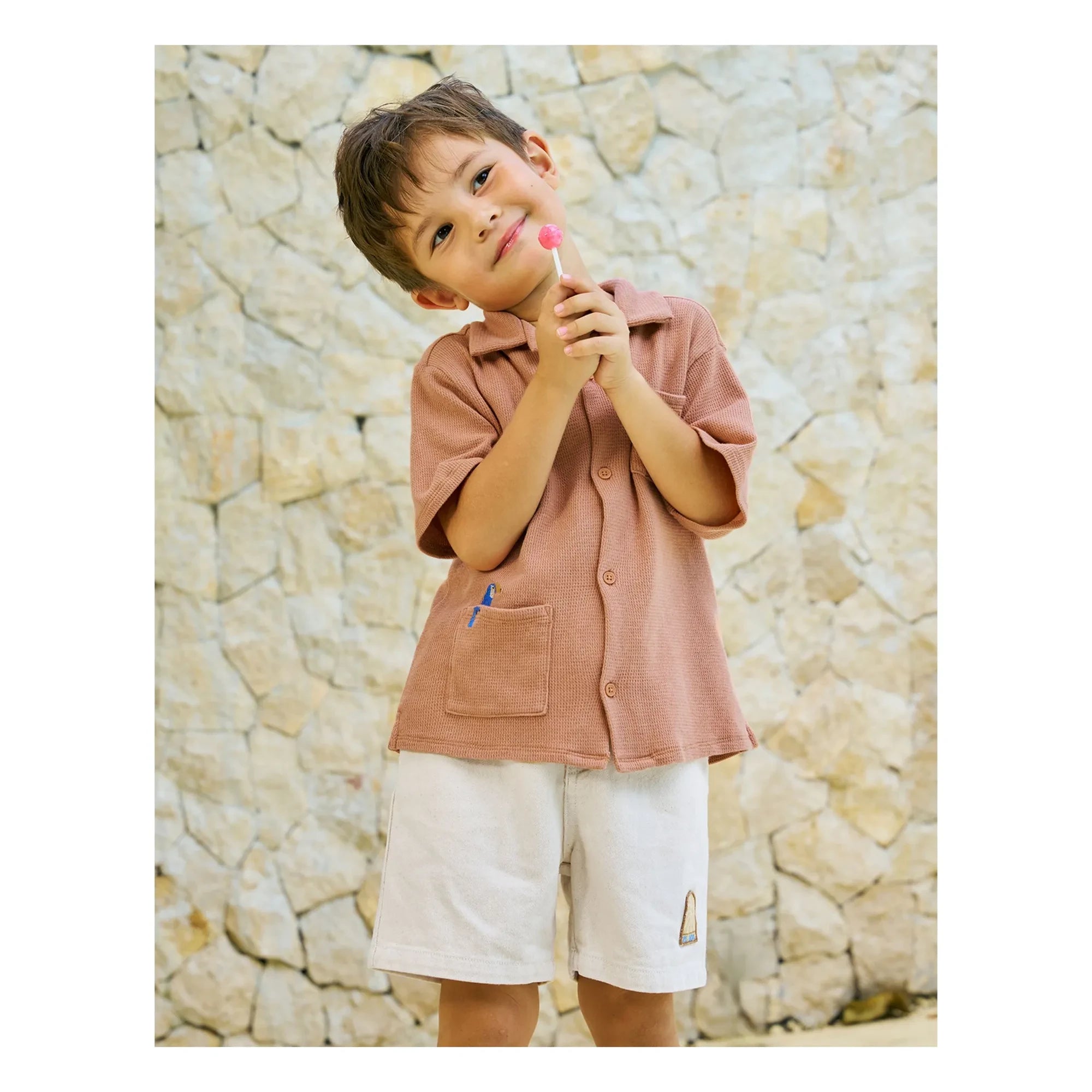 Gingersnaps - Tommy Toucan Waffle Shirt | Brown